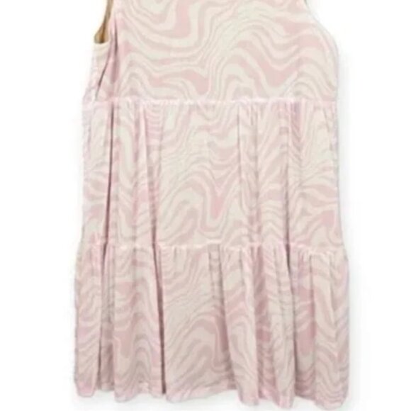 AFRM Womens Sleeveless Mini Dress Size L - Pink & White Swirl/Zebra Print NWT - Picture 3 of 4